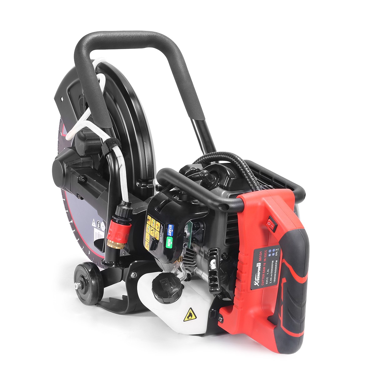 XtremepowerUS 16&Prime; Concrete Saw Cut Off Saw 52cc Gas-Powered EPA w/ Guide Roller