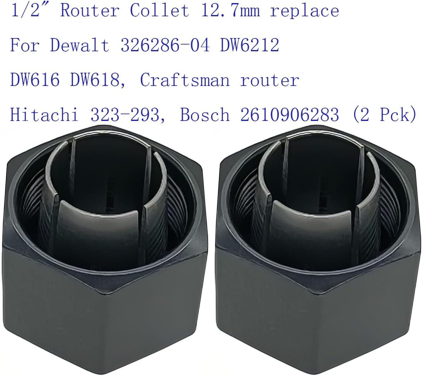 1/2&Prime; Router Collet 12.7mm replace For Dewalt 326286-04 DW6212 DW616 DW618