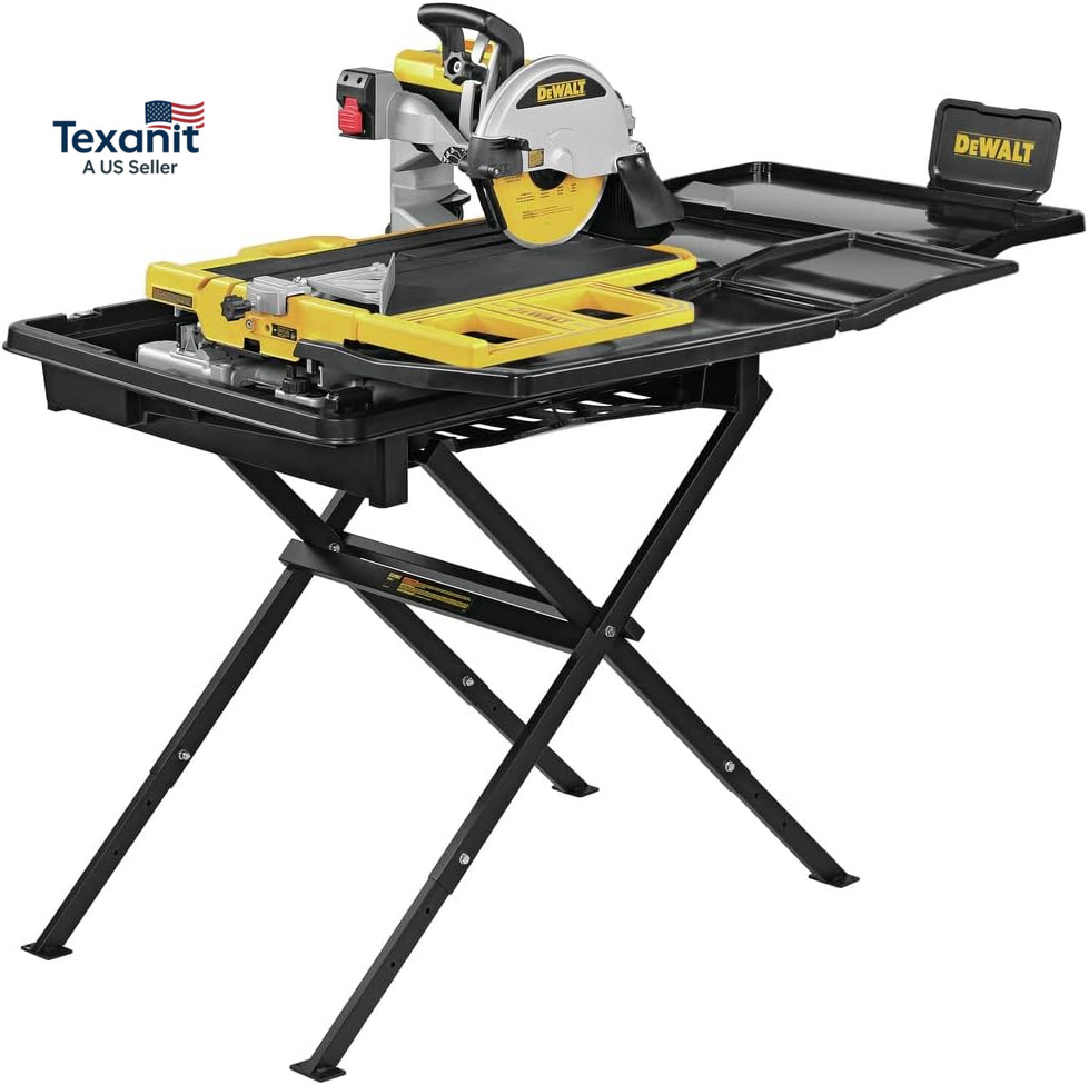 Wet Tile Saw with Stand, 10 Inch, 15-Amp, 1,220 MWO, Corded (D36000S)