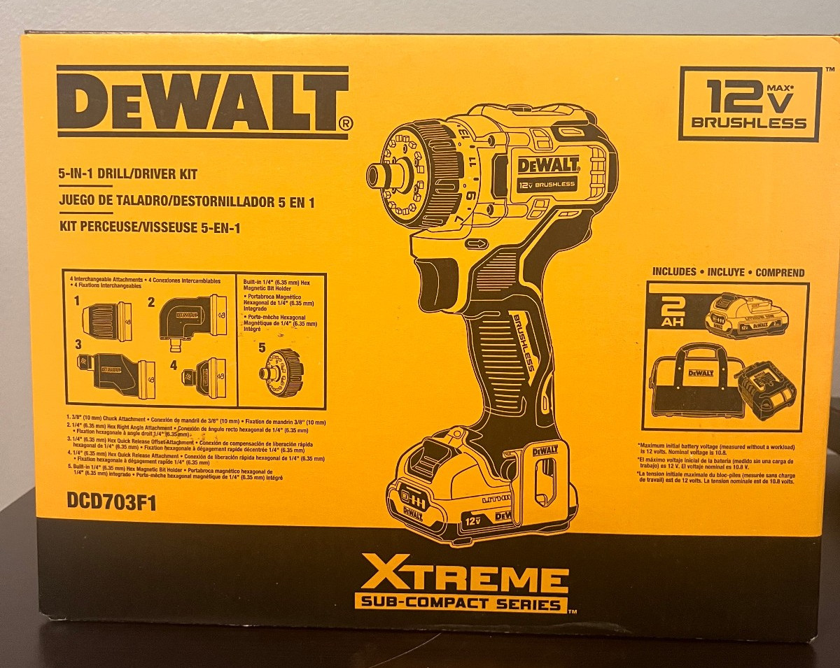 DEWALT XTREME 3/8&Prime; Keyless Brushless Cordless Drill 5-In-1 w/Battery ChargerNEW