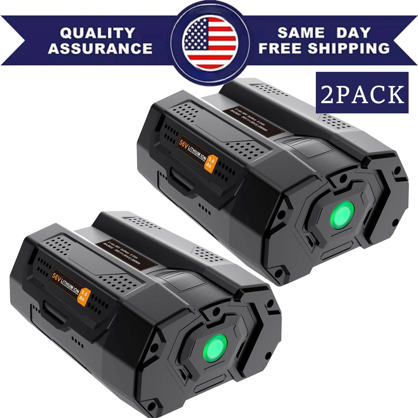 New 56 Volt For EGO POWER+ BA2800T 56V 5.0 AH Lithium Ion Battery w/ Fuel Gauge