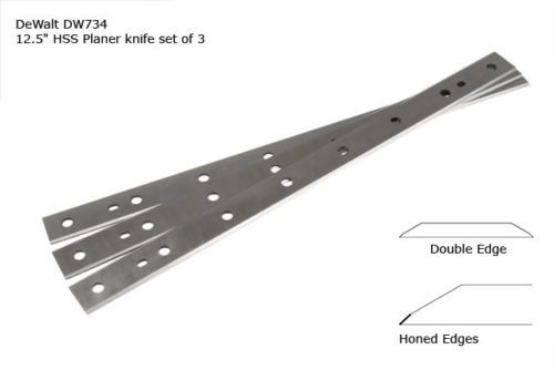 12.5&Prime; HSS Planer Knives Replace for DeWalt DW734, Pack of 3
