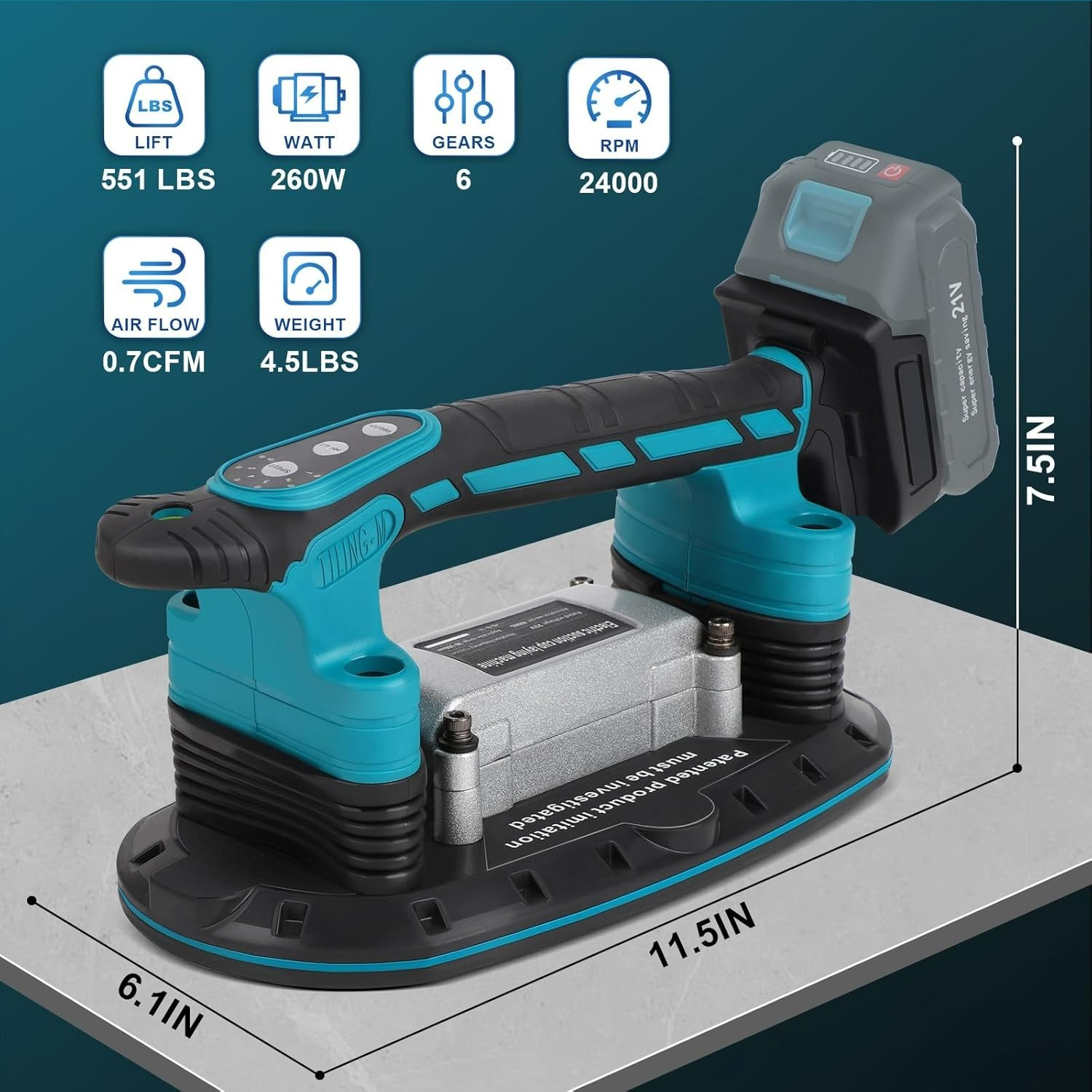 Tile Vibration Machine Installation Tool for Makita 18V Battery, Handheld Automa