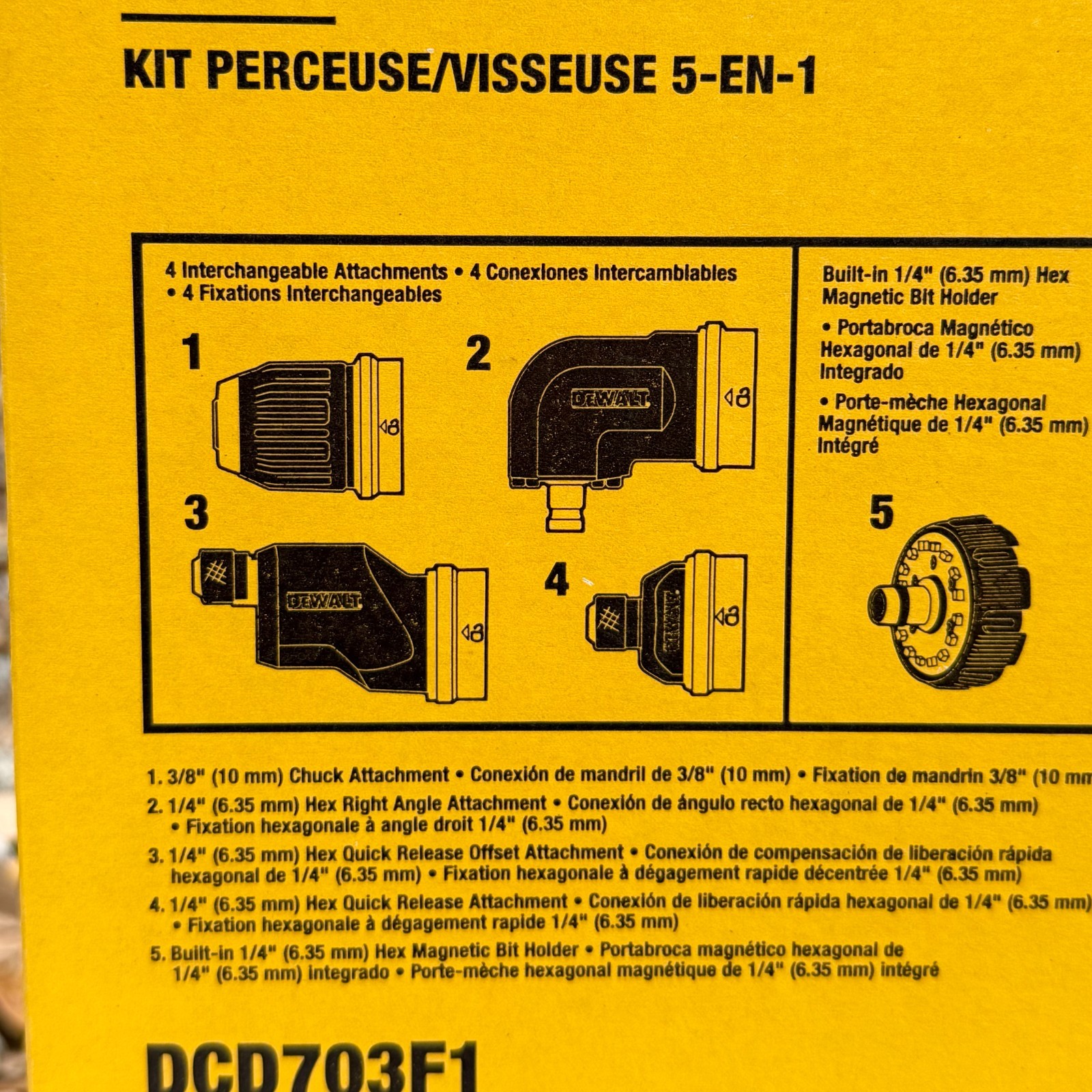 DeWALT DCD703F1 12V Max Brushless Multi-Head Drill Driver Battery Charger NEW