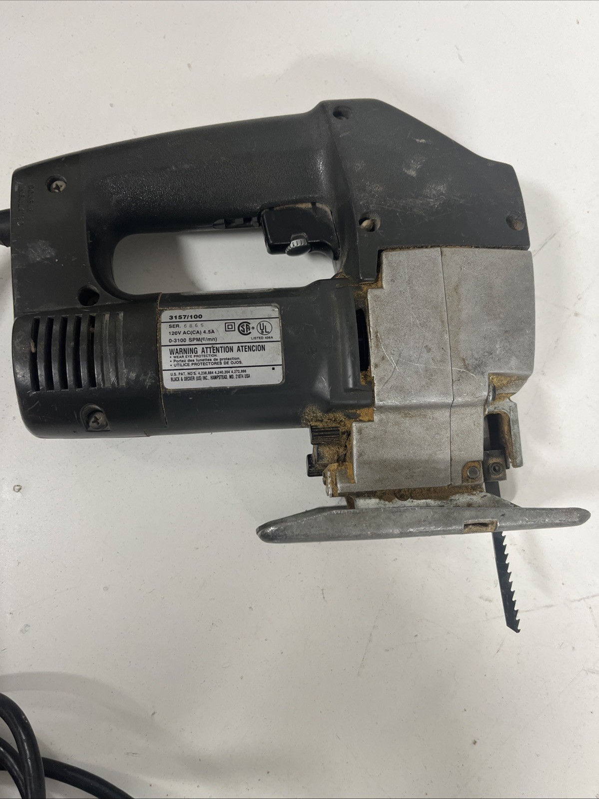 BLACK & DECKER INDUSTRIAL JIG SAW, 120V, 4.5 AMPS, 0-3100 SPM, Model: 3157 Works