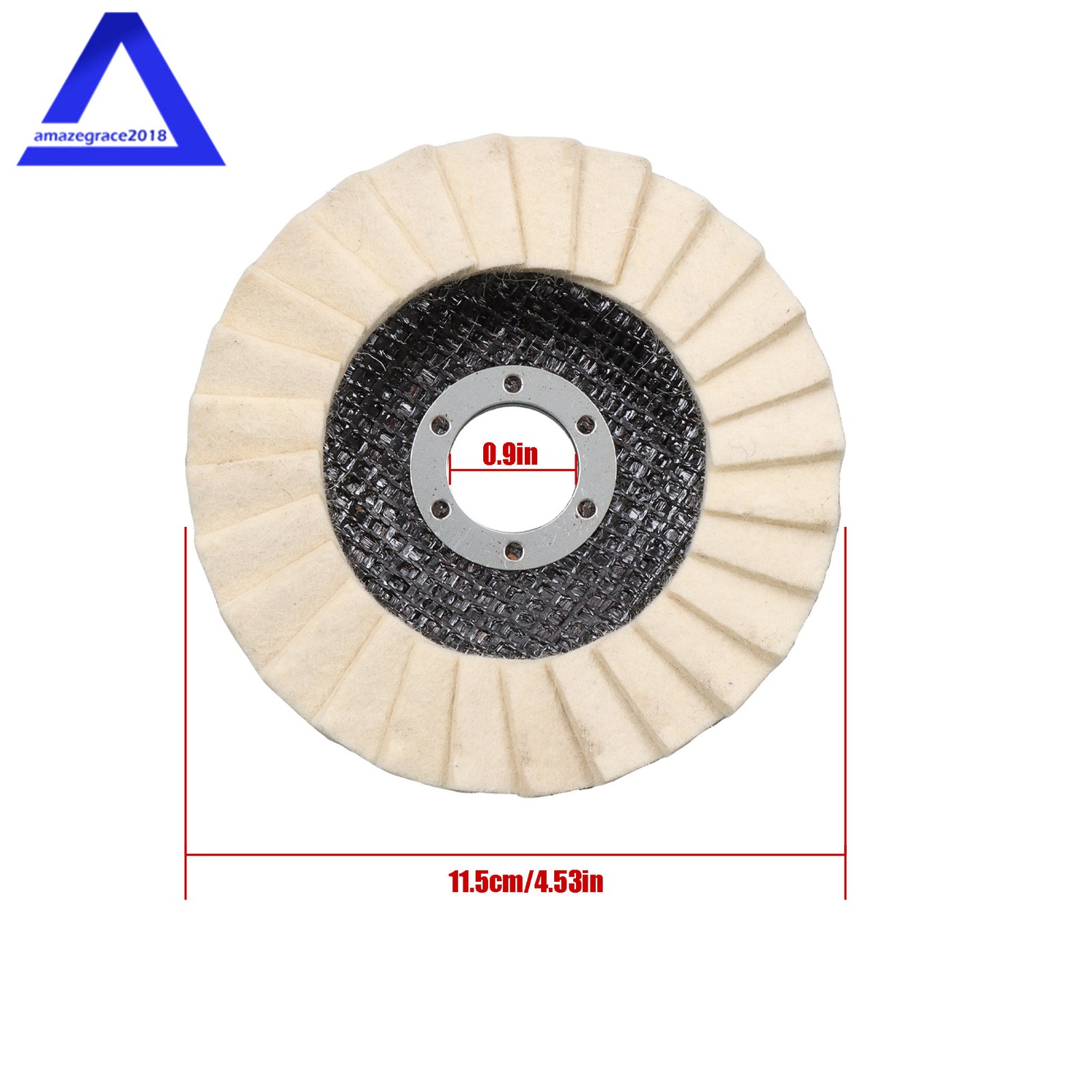 5 Pack Felt Flap Disc Abrasives 4-1/2&Prime; × 7/8&Prime; Arbor, Wool Polishing Wheel Disc