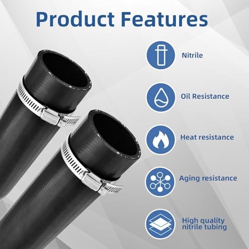 1 3/8 inch Fuel Filler Neck Hose With 4 Clamps, 15 7/8&Prime; 1.375&Prime; ID Straight