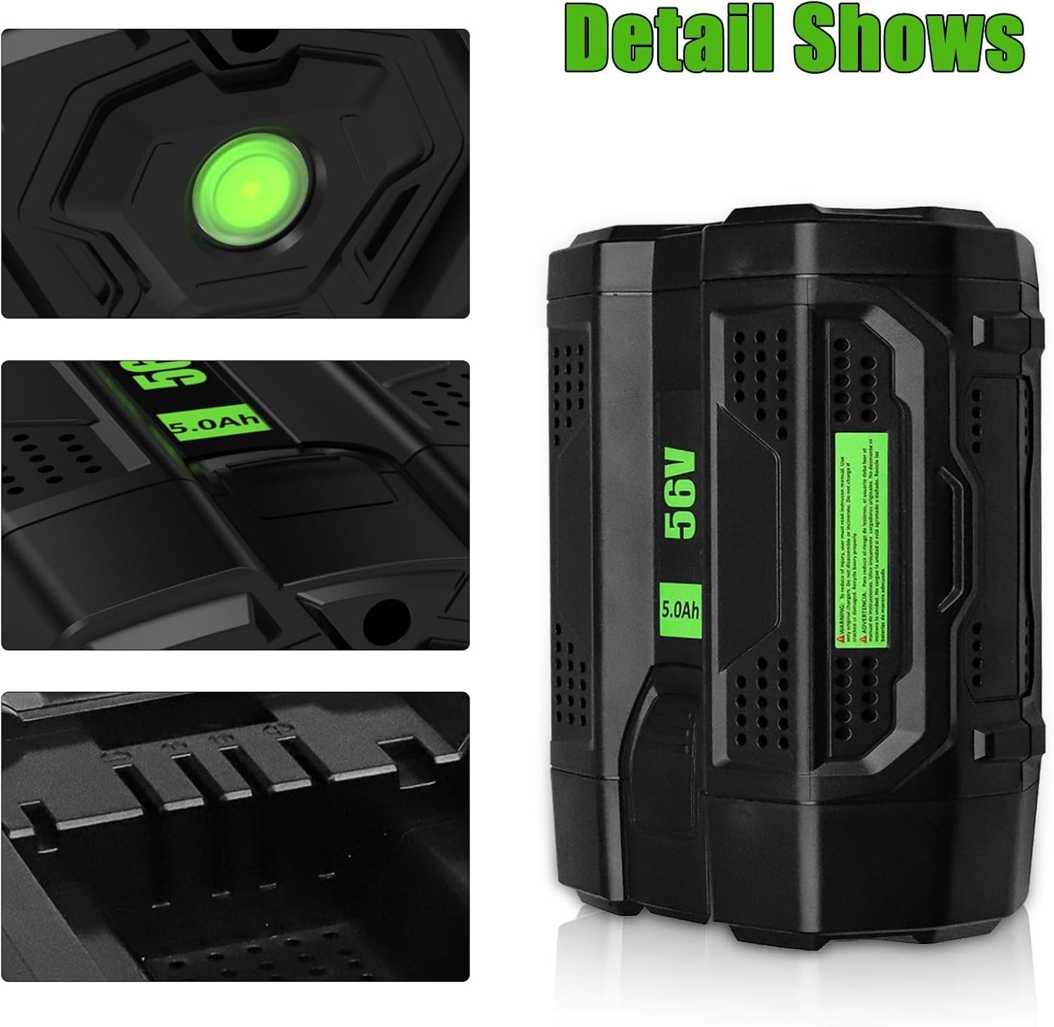 56V 5.0Ah Battery Pack For EGO 56Volt BA1400 POWER+ Lithium Ion BA2800T BA2240