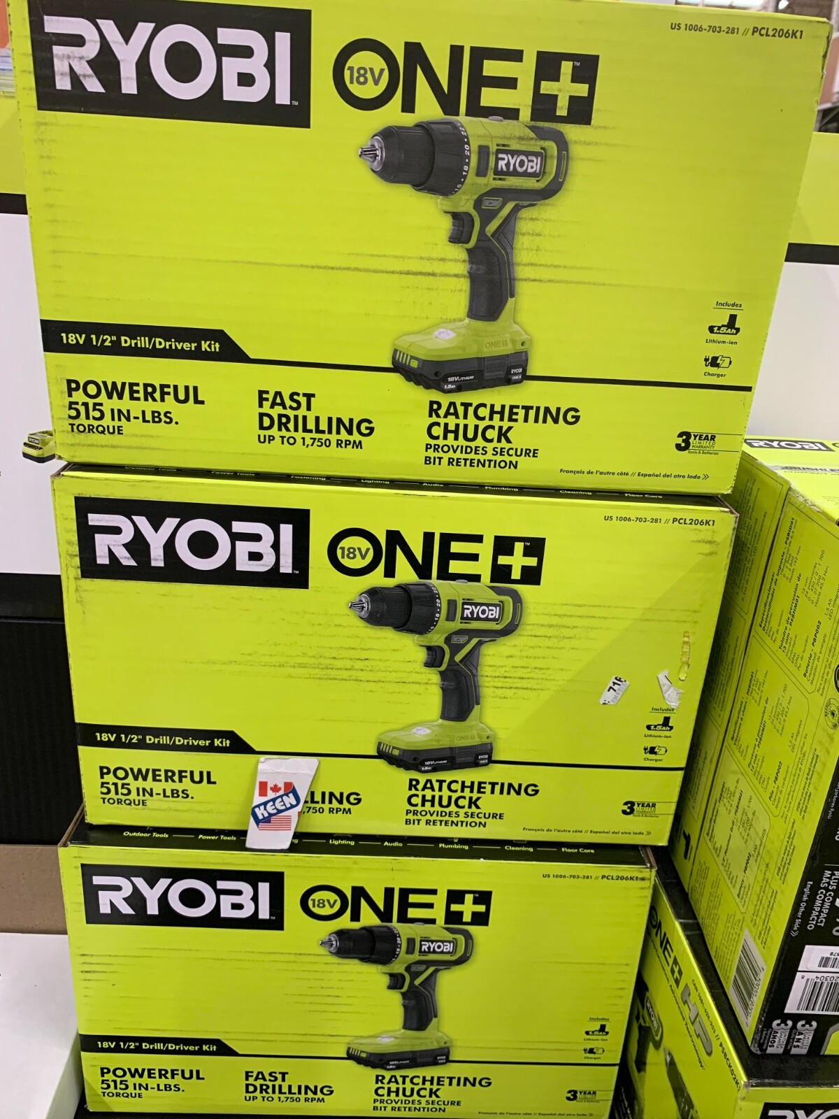 RYOBI CANADA 18V Li-Ion Cordless Drill/Driver Battery & Charger Kit