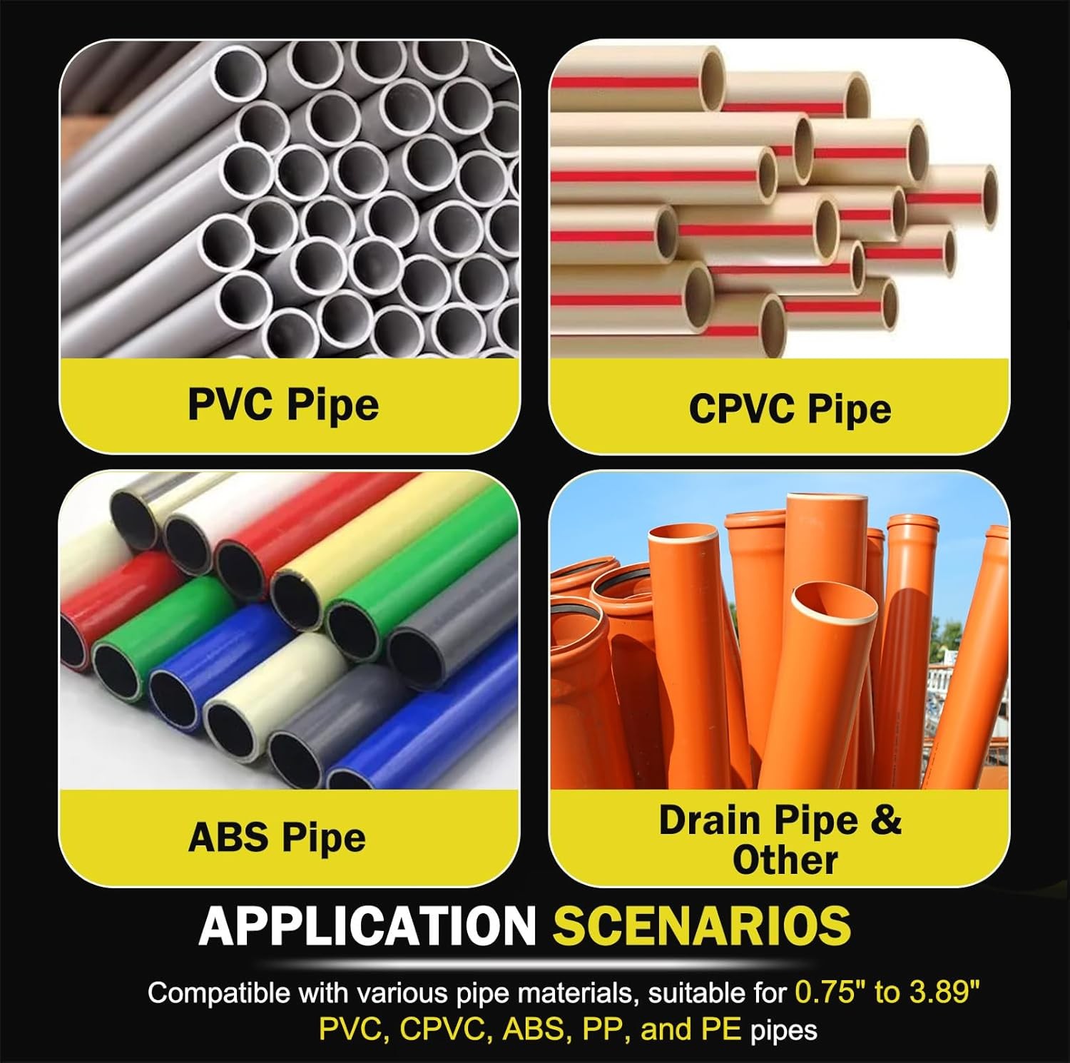 2 in-1 Inner-Outer Pipe Deburring Tool PVC Chamfer Reamer For CPVC, ABS, PP, PE
