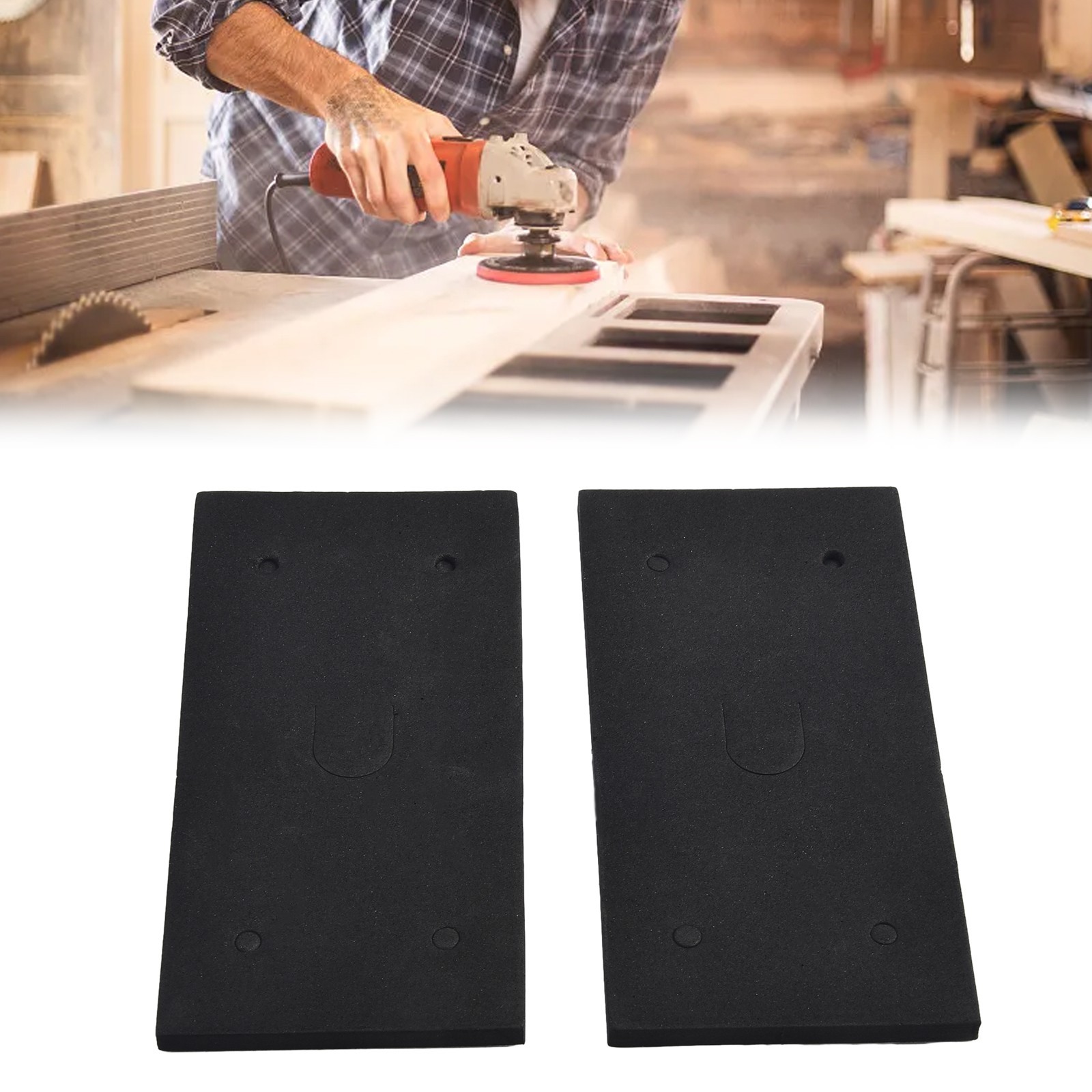 Accessories Sander Back Pads Foam 18.5×9.3×0.8cm Black Easy Installation