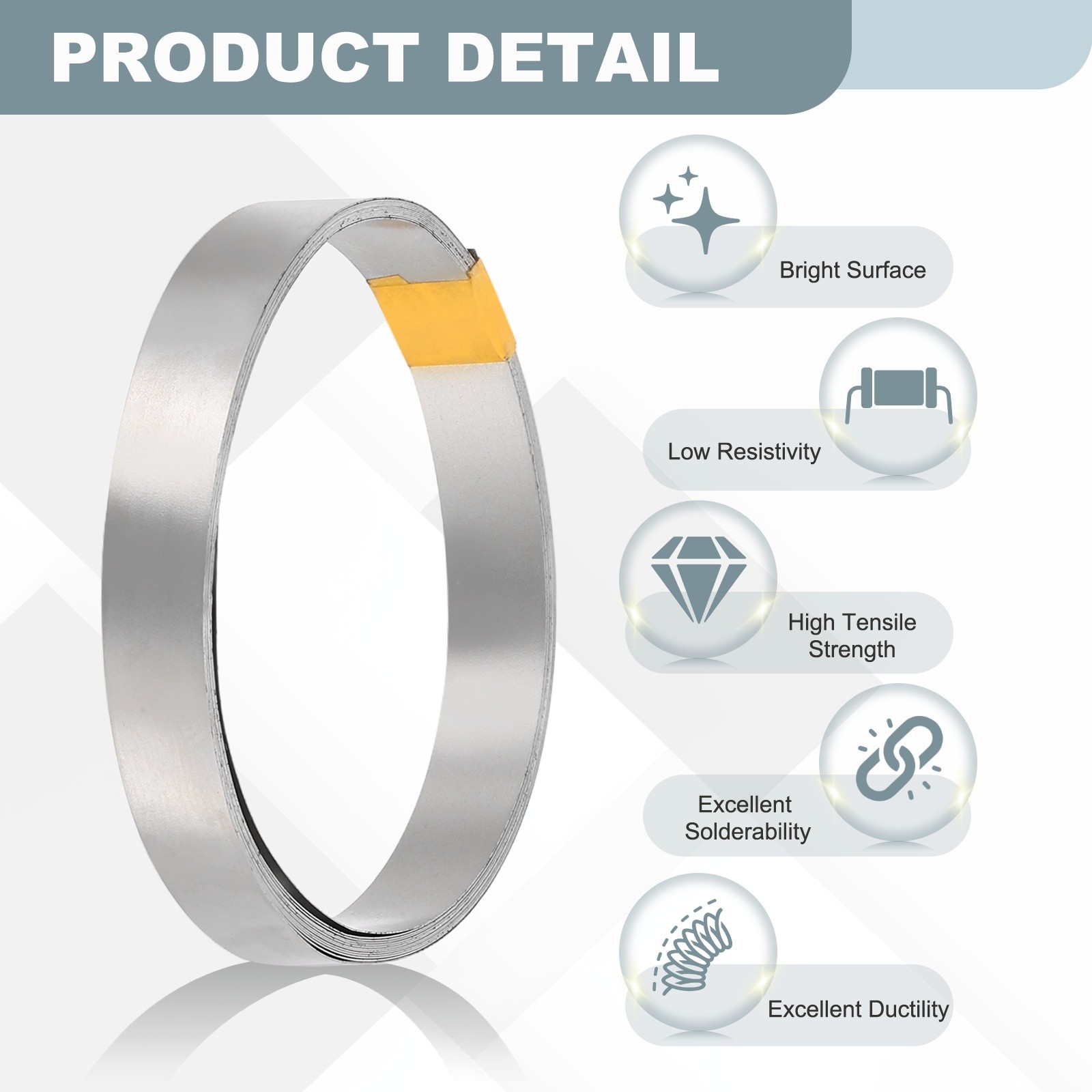 6.56FT Nickel Plated Steel Strip Roll for Battery Spot Welding, 0.12 x 8 mm