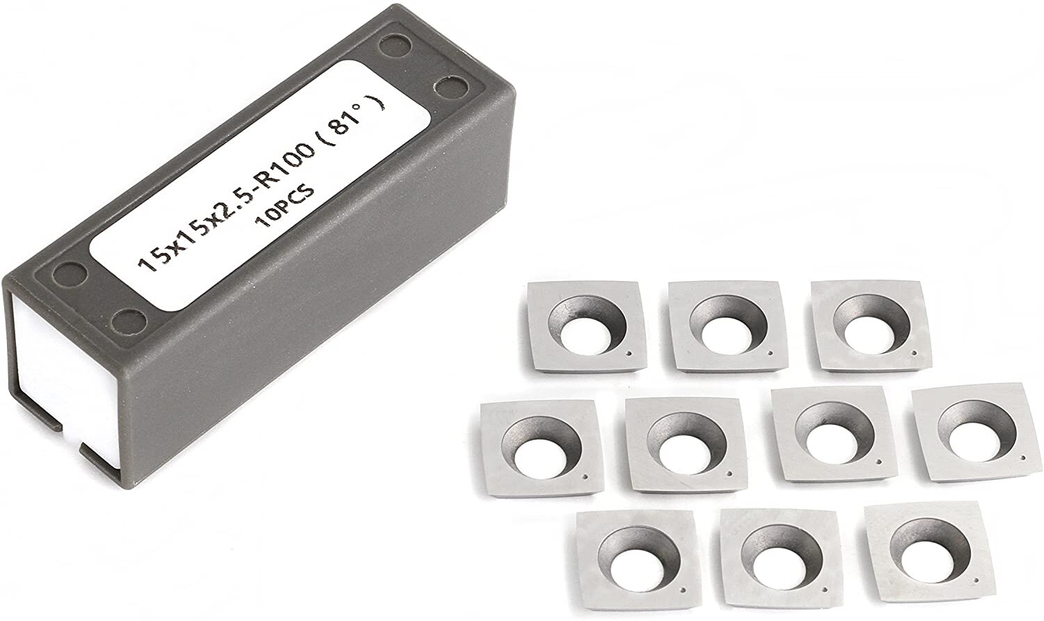 15mm Carbide Inserts 4&Prime; Radius For Grizzly H9893 H7354; Byrd Shelix -10 Pack