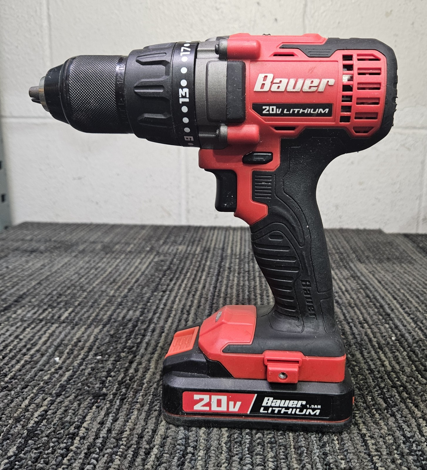 Bauer 1791C-B1 20V 1/2&Prime; Drill/Driver & 1.5 Ah Battery