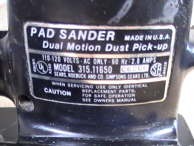 Craftsman #315-11650 Dual Action 1/3 Sheet Pad Sander Pre-owned & Tested (0)