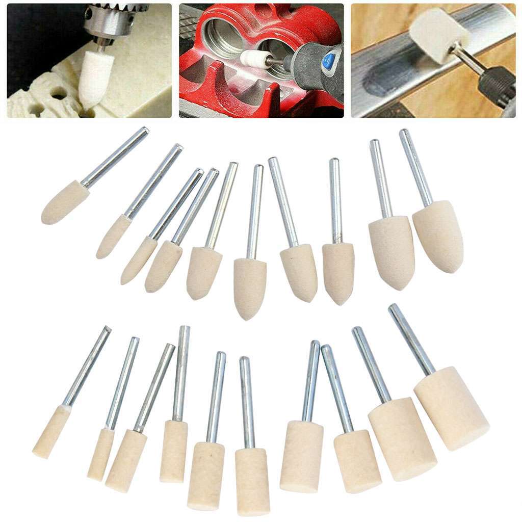 20x Felt Polishing Buffing Pad Wheel Wool Plastic Rotary Tool Kit Set for Dremel