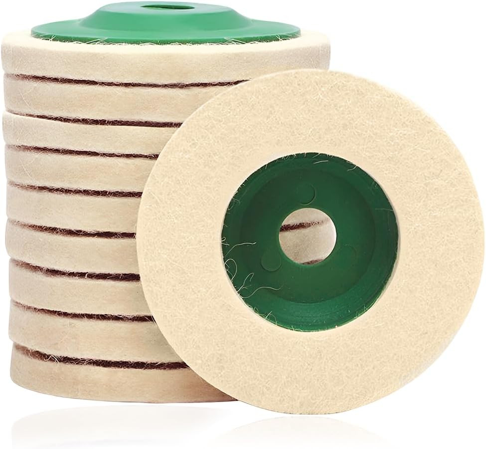 10PCS 4 Inch Wool Polishing Wheel Disc, round Wool Felt Buffing Wheel Pad