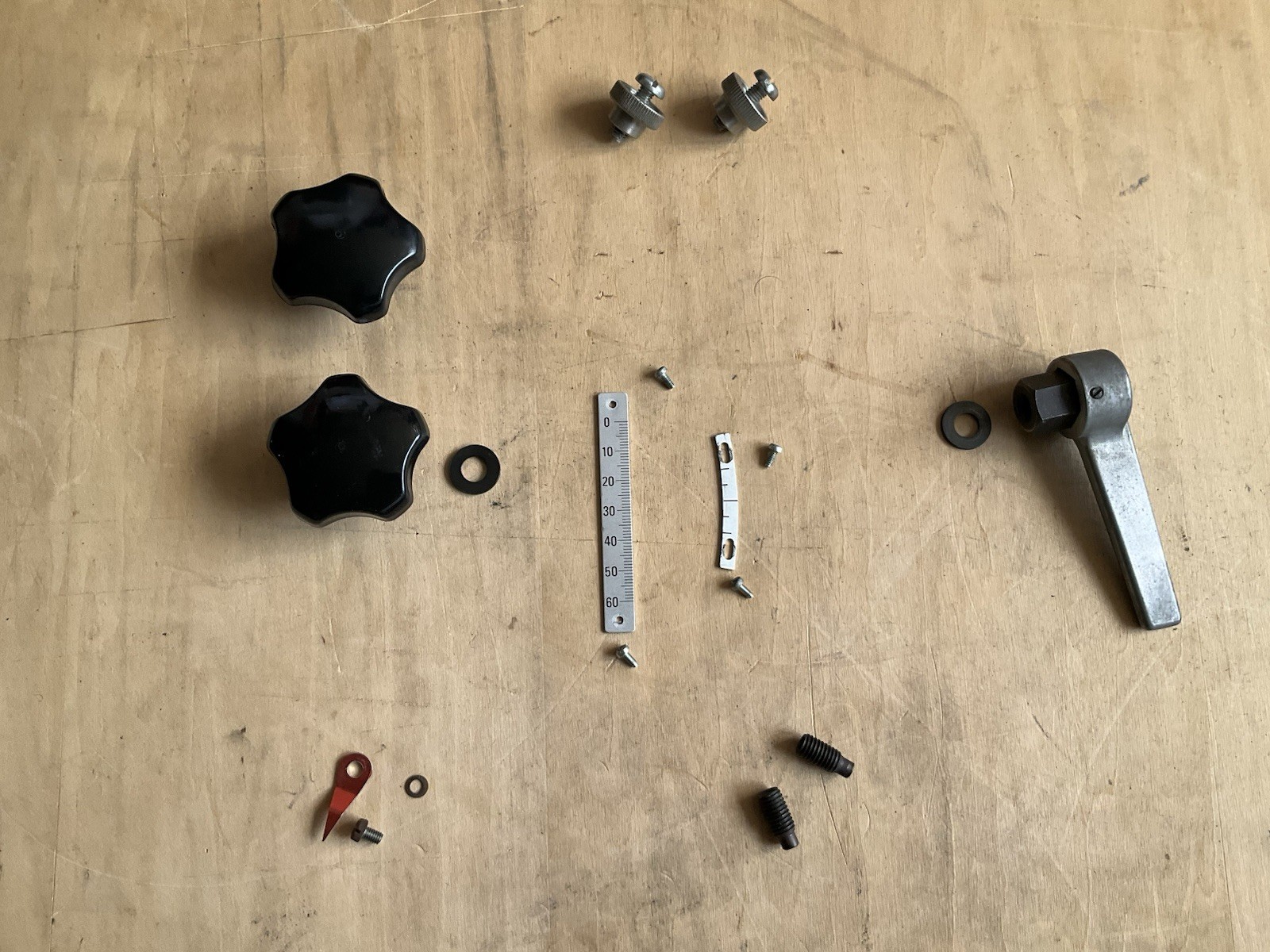 Inca Major 250/259 Table Saw Knob And Height/Tilt Scale Replacement Set