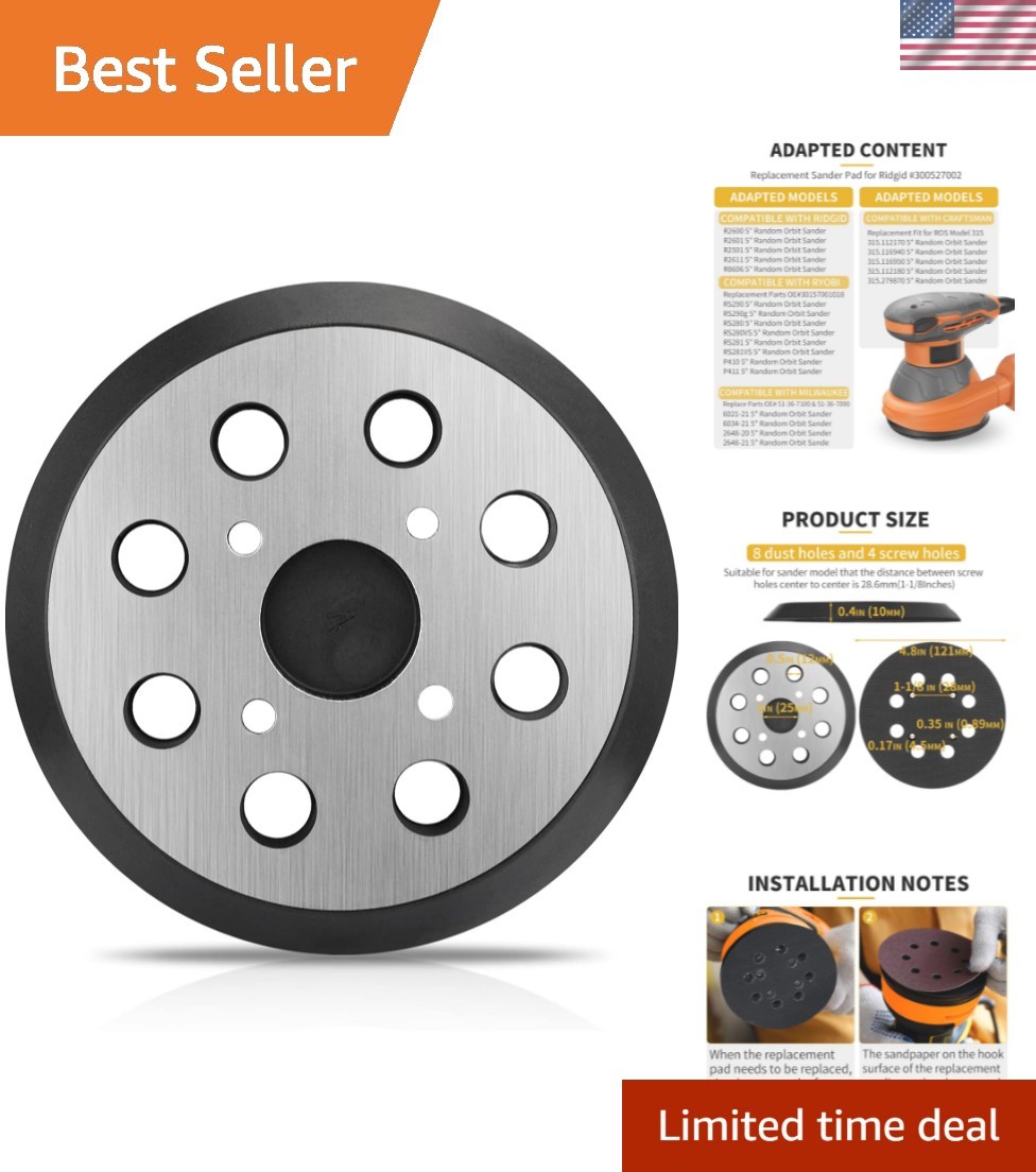 5-Inch Heavy-Duty Sander Pad for Ridgid R2600/R2601 – Durable Replacement Part