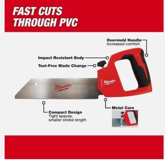 Milwaukee 12&Prime; Pvc/Abs Saw Plastic Wallboard Plywood Laminates 48-22-0212 New
