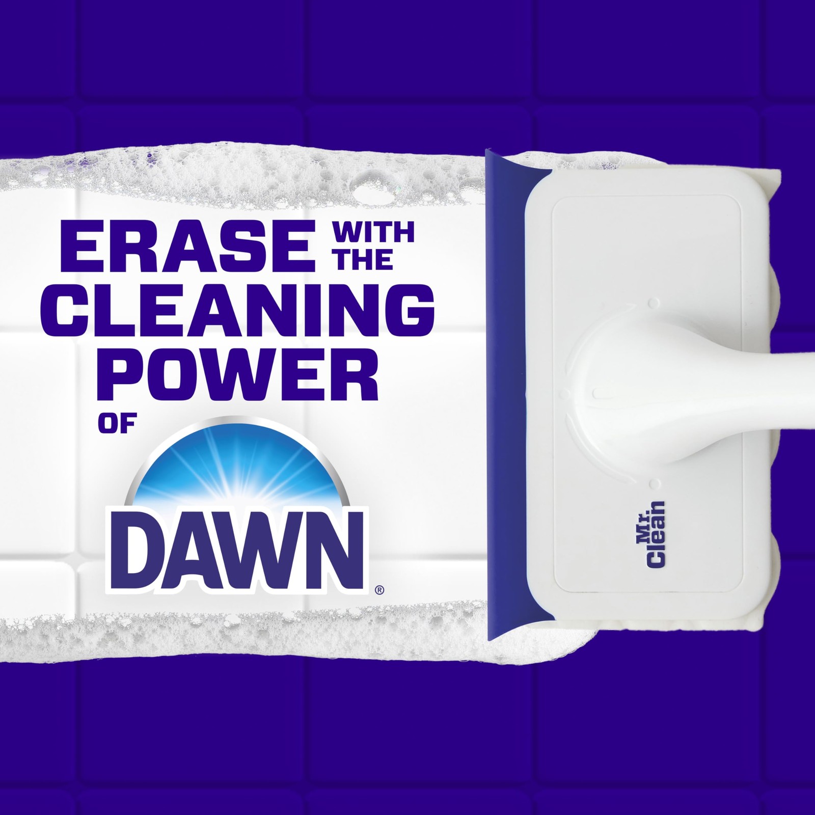 Mr. Clean Magic Eraser Shower & Tub Scrubber, 1 Device + 2 Refills, White