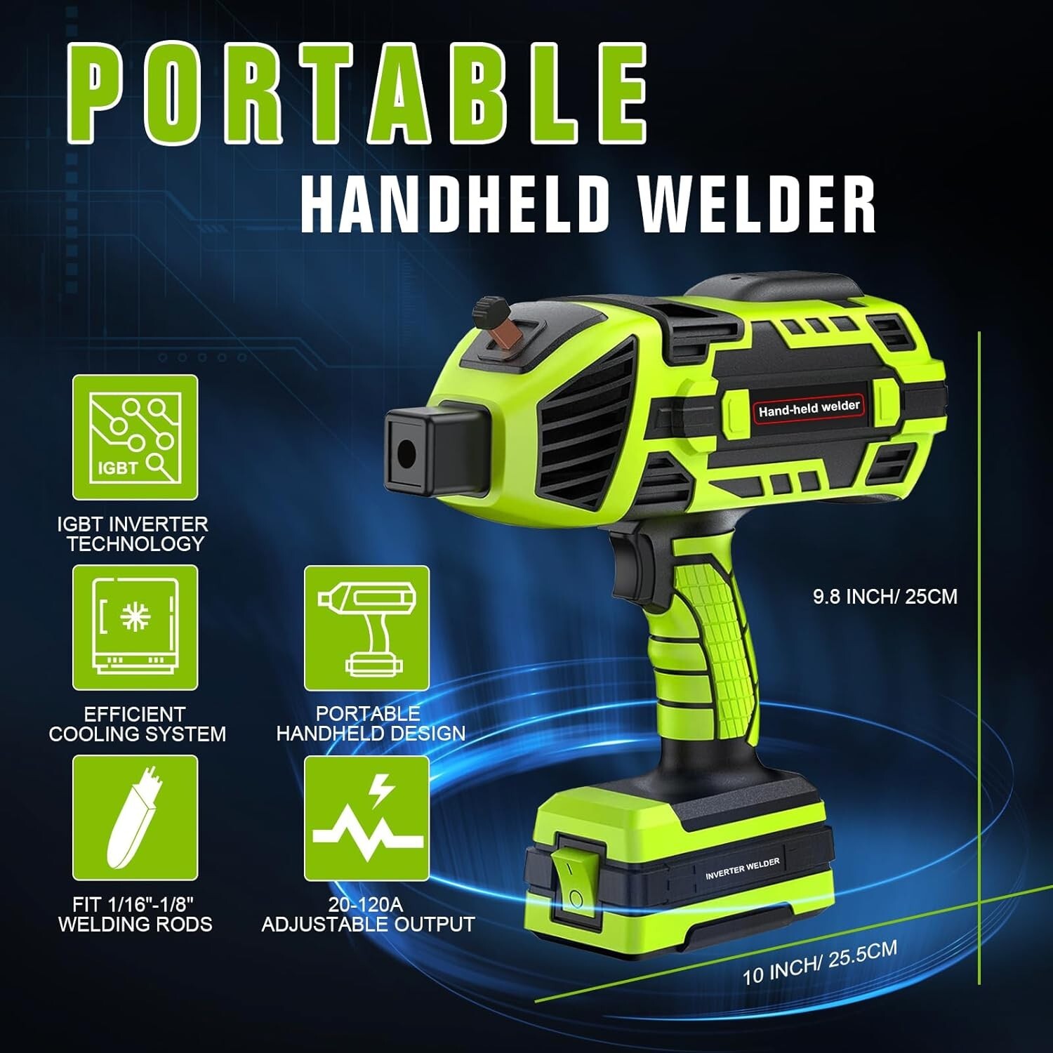 110V Hand Held Welding Machine Kit 4600W Digital Arc Welder Tool Electric Welder
