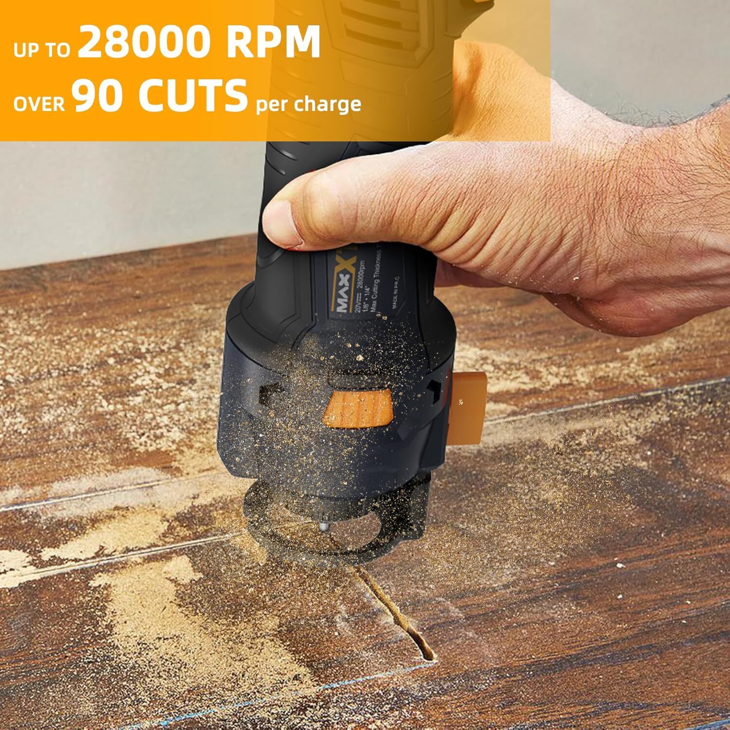 MAXXT 20V Cordless Drywall Cut Out Tool, 28000 RPM, 2.0Ah Battery&Quick Charger