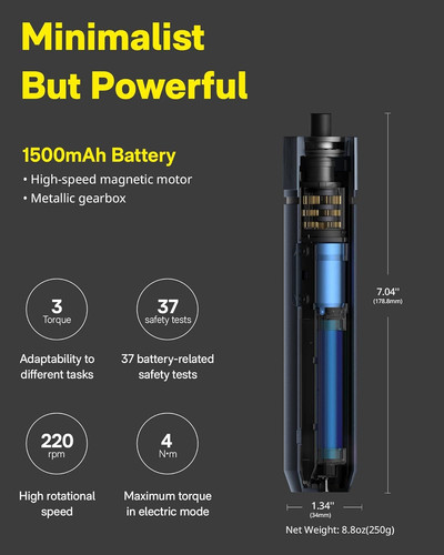 HOTO Electric Screwdriver Kit, Upgraded 1/4 » Hex 25 Bits, Magnetic Navy Blue