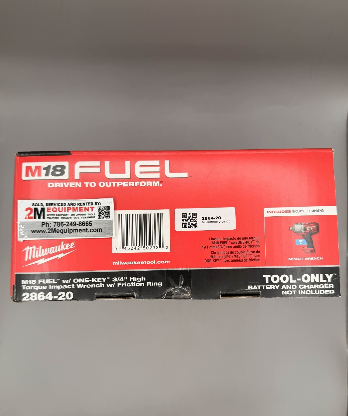 MILWAUKEE TOOL CORP 2864-20 M18 FUEL 3/4&Prime; High Torque Impact Wrench w/ ONE-KEY