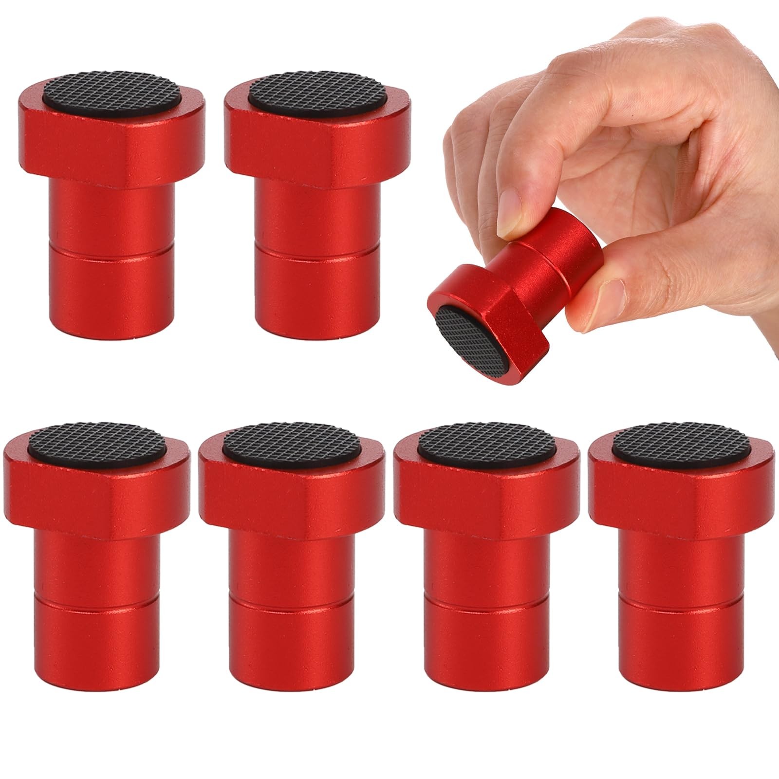 SOUJOY 6 Pack Bench Dogs, 3/4 inch Aluminum Alloy Dog Stops with Red