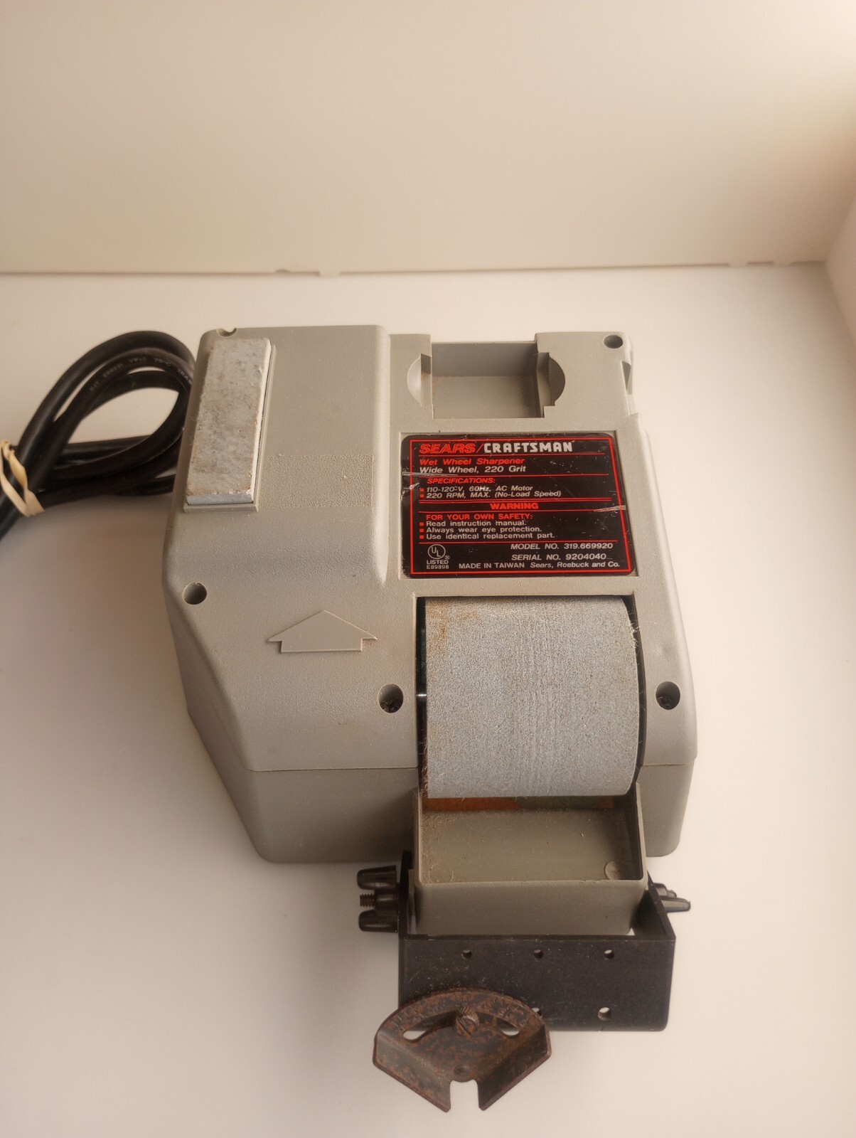 Sears Craftsman Wet Wheel Drill Bit & Knife Sharpener 319.669920 W Orig Manual