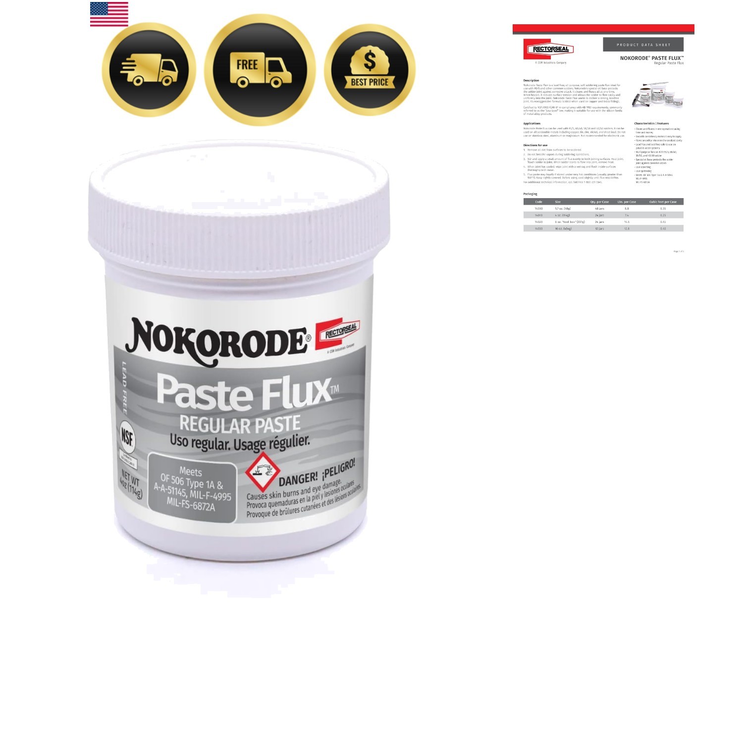 Paste Solder Flux Plumbing Welding Soft Lead Free Odorless 4oz