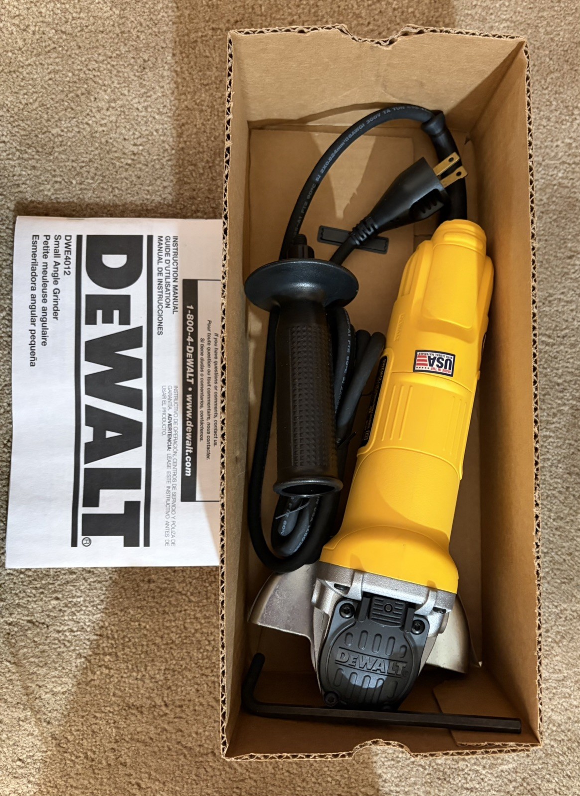 DEWALT 7 Amp 4.5 in. Small Angle Grinder with Paddle Switch DWE4012 New