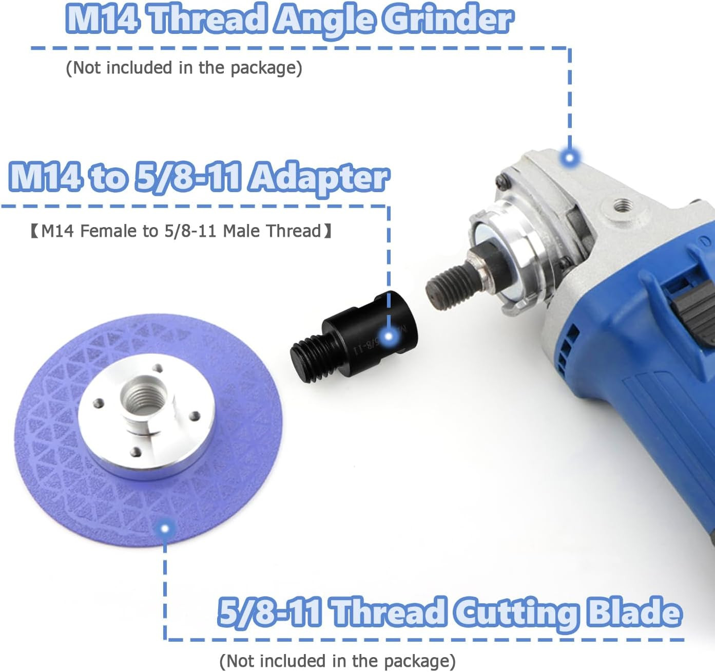 2Pcs Angle Grinder Attachment Adapters M14 Female to 5/8&Prime;-11 Male Thread Adap…