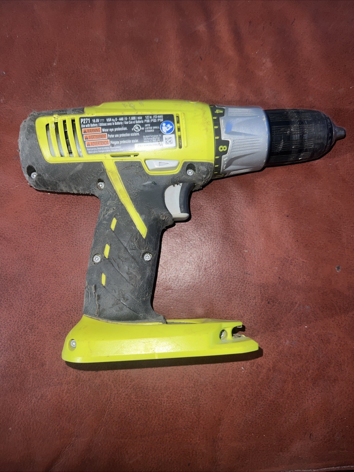 Ryobi 1/2&Prime; Drill / Driver 2 Speed P271 Tool Only See Descr