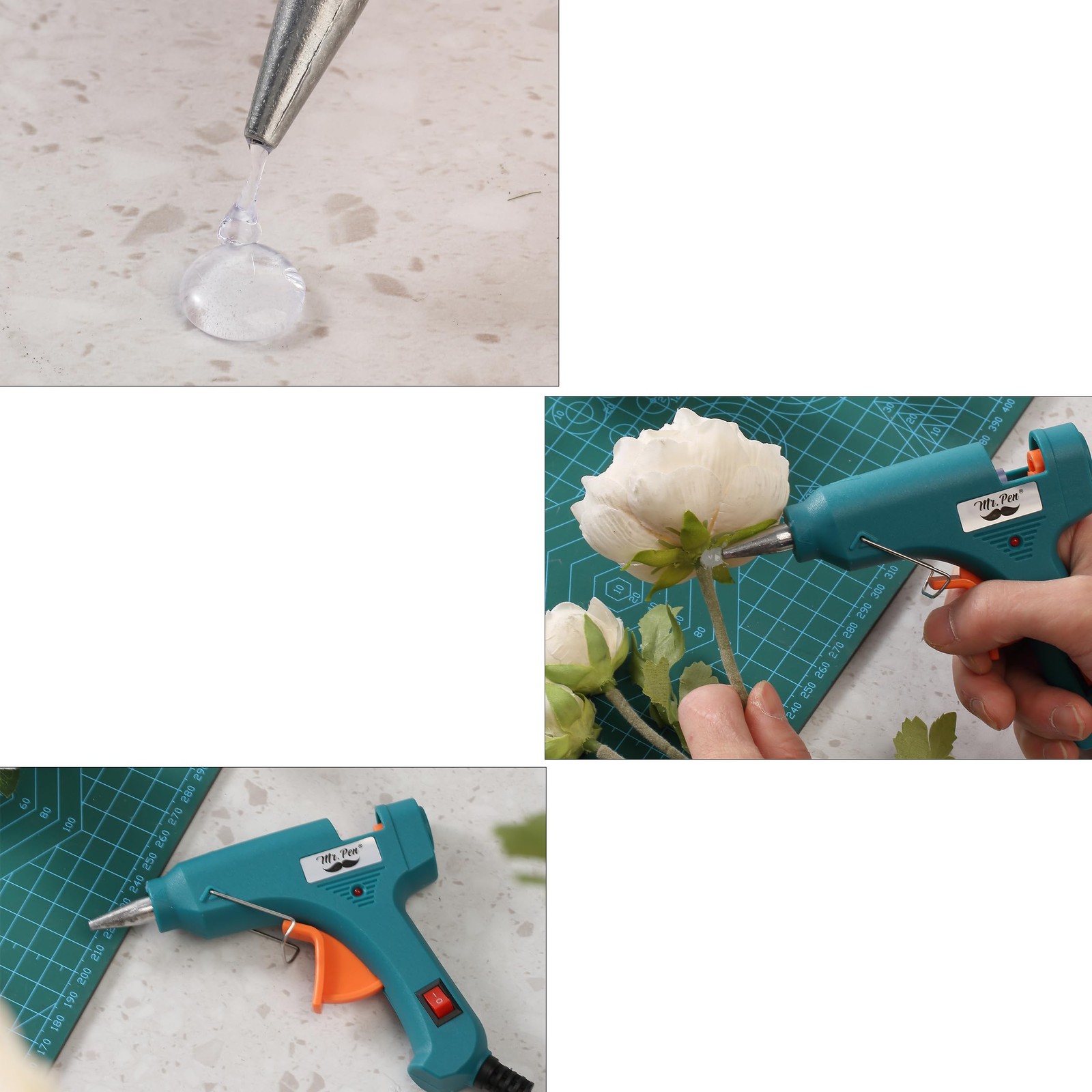Mr. Pen- Mini Hot Glue Gun and with 10 Sticks, Pink & Gray