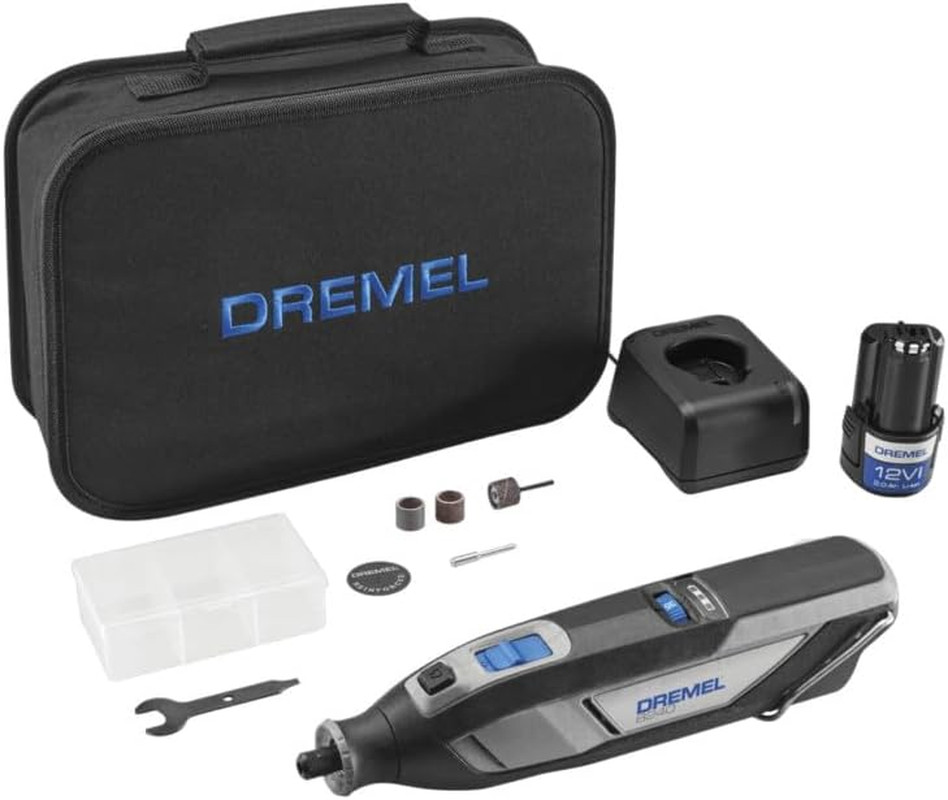8240-5 12V Cordless Rotary Tool Kit with Variable Speed and Comfort Grip – Inclu