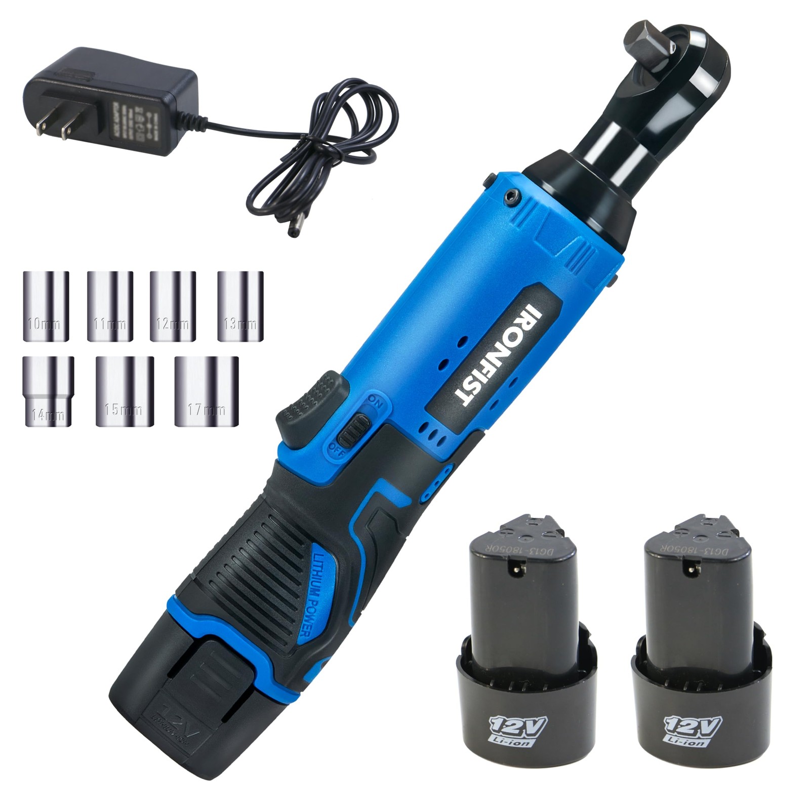 IRONFIST Cordless Electric Ratchet Wrench Set, 3/8&Prime; 12V Power Ratchet Driver,…