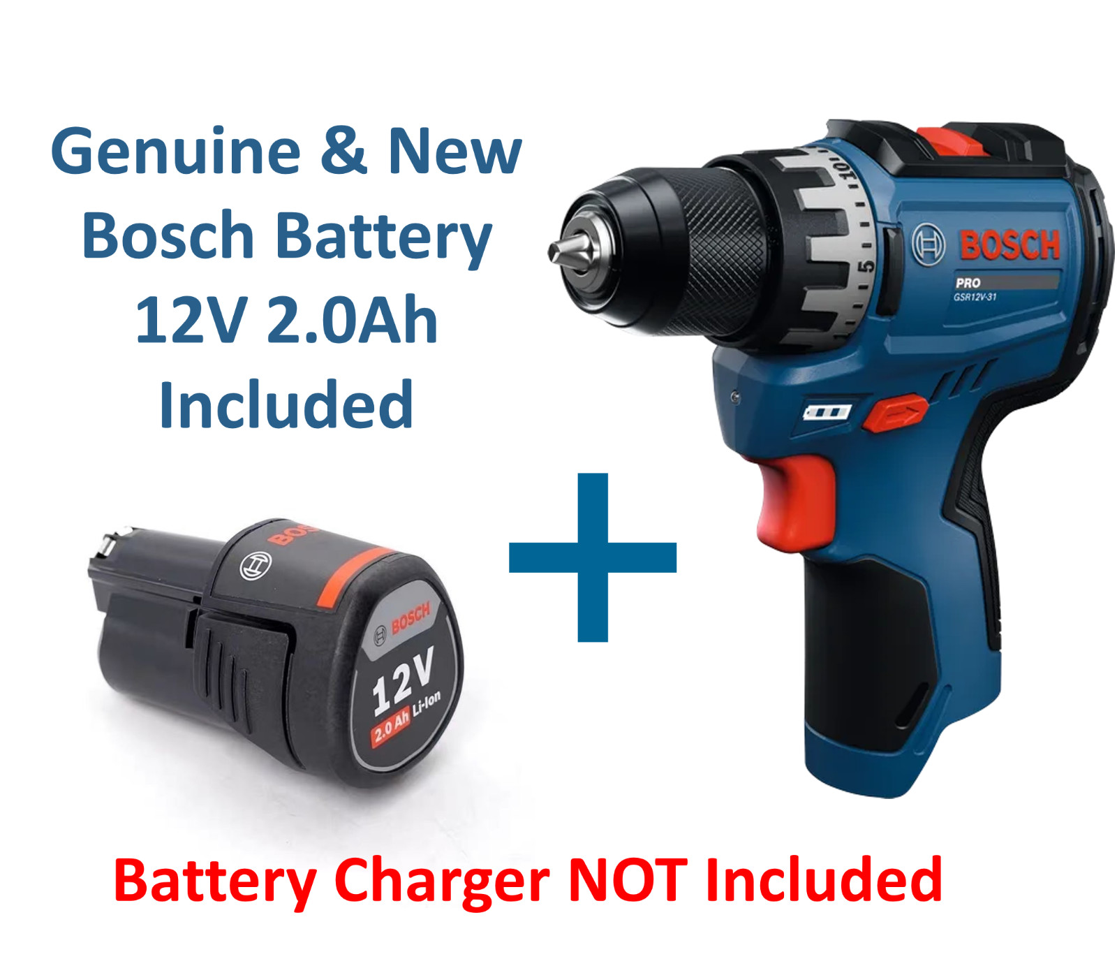 Bosch Professional Cordless Drill Driver GSR 12V-31 Battery-Included (12V 2.0Ah)