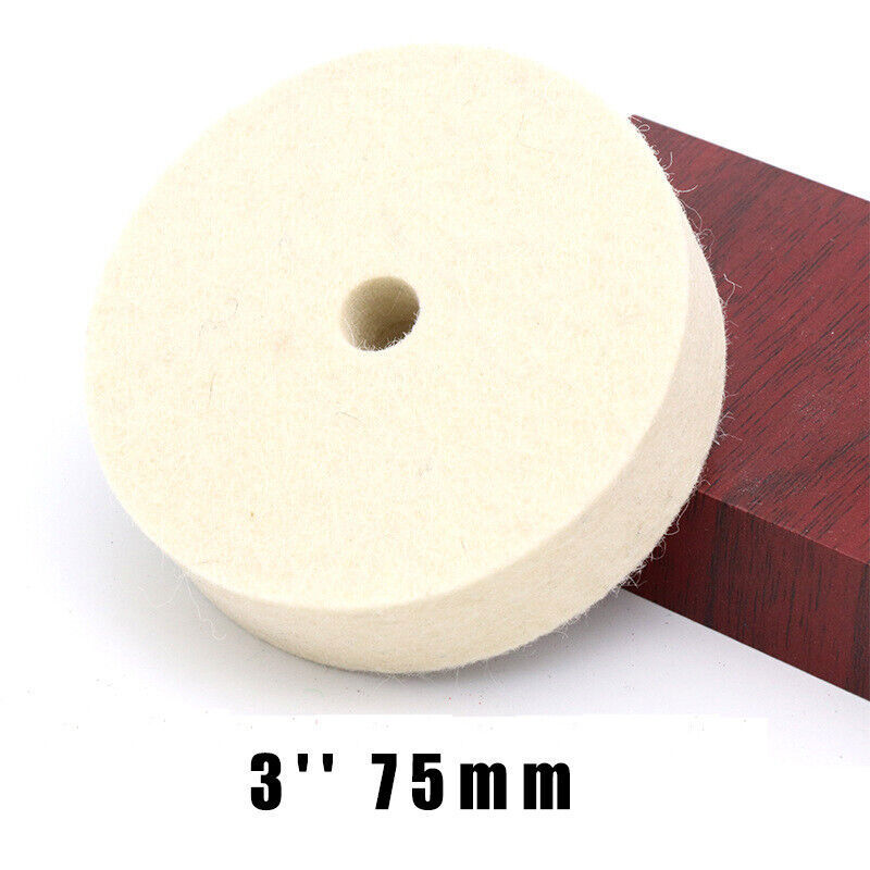 3 » 75mm Wool Felt Buffing Polishing Wheel Disc Pad for Bench Grinder Metal Wood