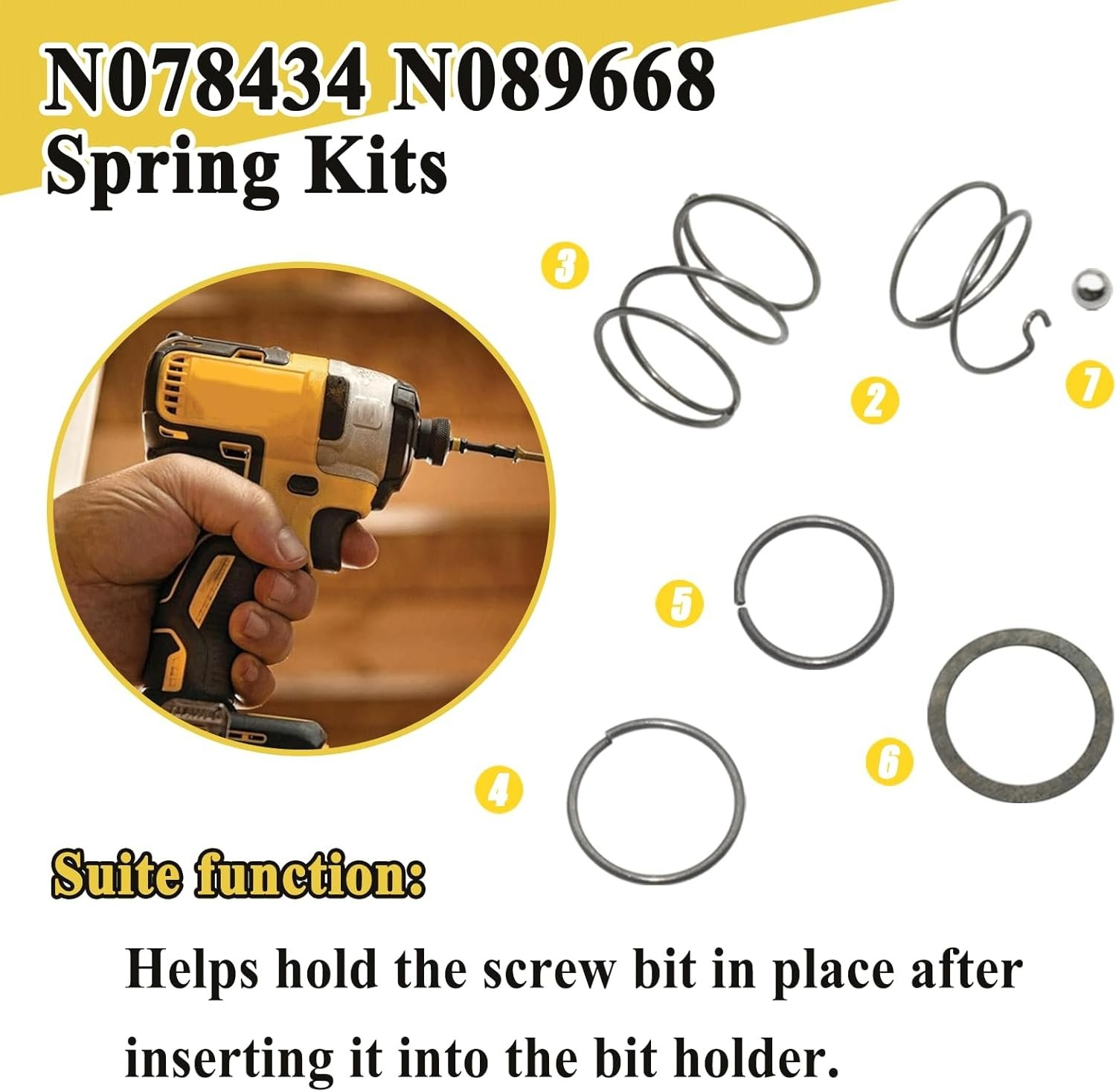 2 Set Impact Driver Spring Kit with Steel Ball Replacement Repair Parts Set…