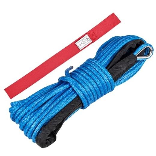 ATV UTV Synthetic Winch Rope Cable 8,300 lbs Pulling 3/16&Prime; x 50 ft Blue