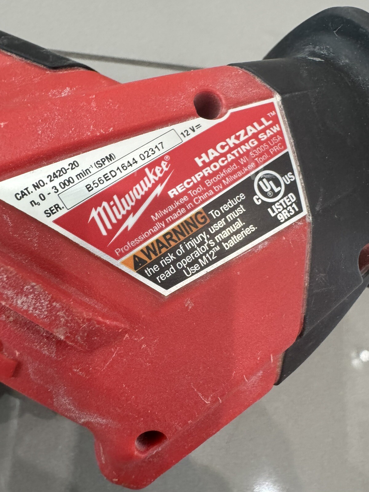 Milwaukee M12 12V HACKZALL Cordless Reciprocating Saw