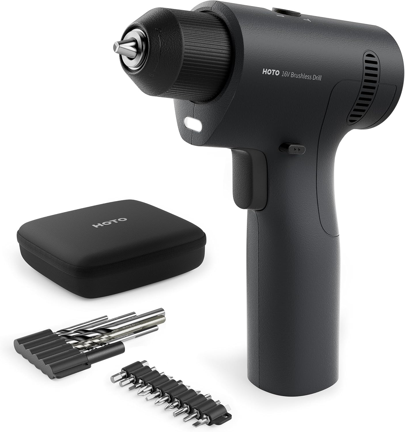 HOTO 16V Brushless Power Drill, 50 N·M High Torque with Smart Display, Auto Mode