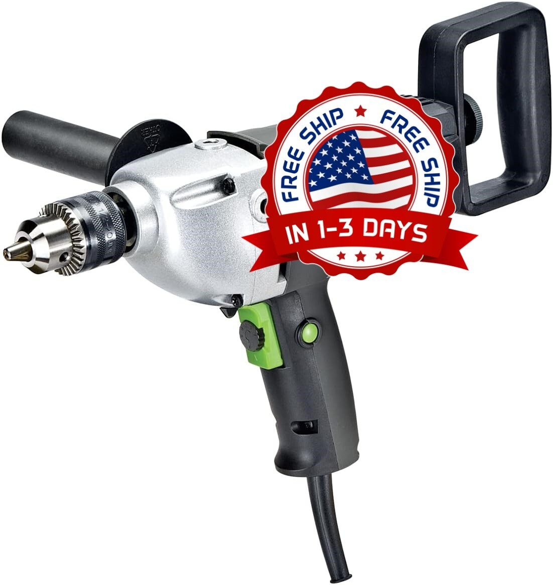 Taladro mezclador de lodo eléctrico con mango de pala de velocidad variable NEW