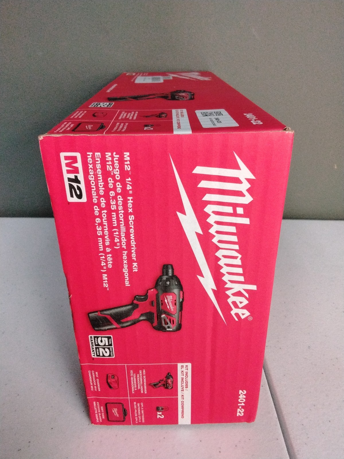 Milwaukee 2401-22 M12 12V Lithium-Ion Cordless 1/4&Prime; Hex Screwdriver Kit Sealed!