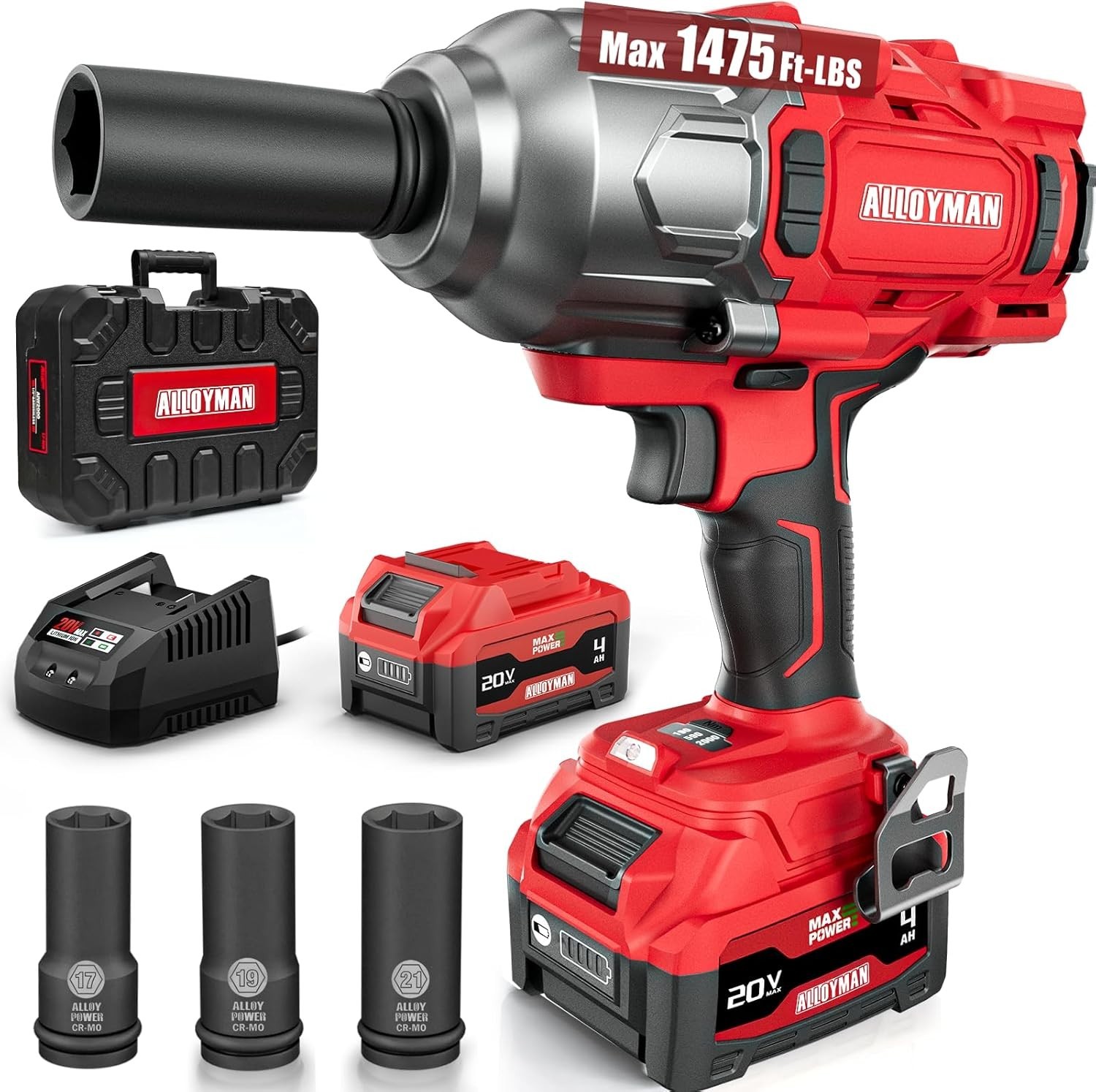 Cordless Brushless Impact Wrench, 1475 ft-lbs (2000N.m), 1/2 High Torque power i