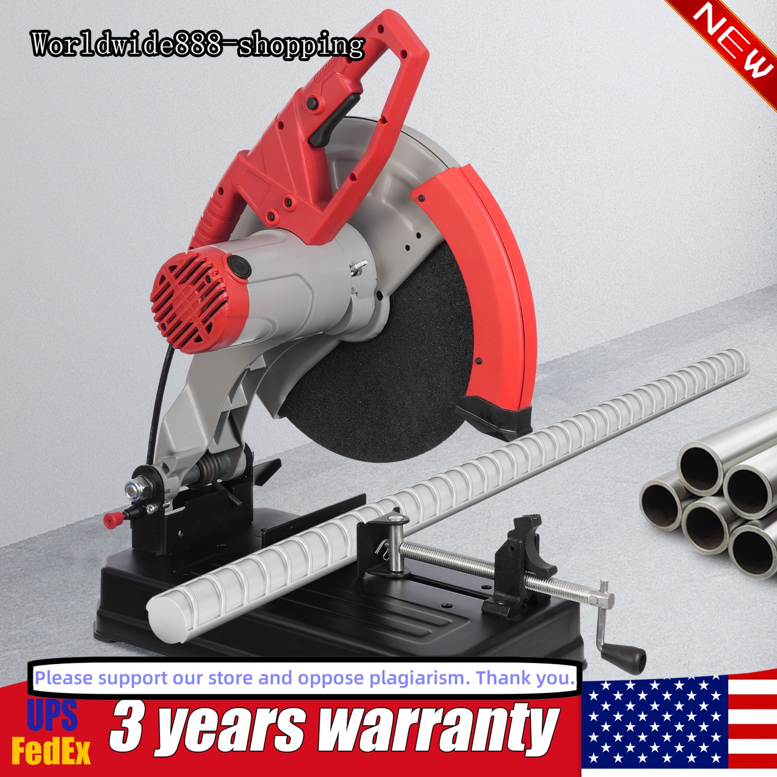 0-45° Adjustable Cutting Saw, 14in Blade Chop Saw Cutting Machine for Wood&Metal