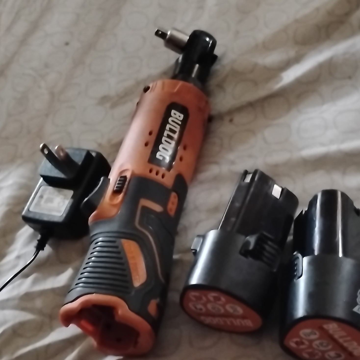 BULLDOG 12V Cordless Rotary Tool Kit, 2 Batteries & Charger, Orange/Black