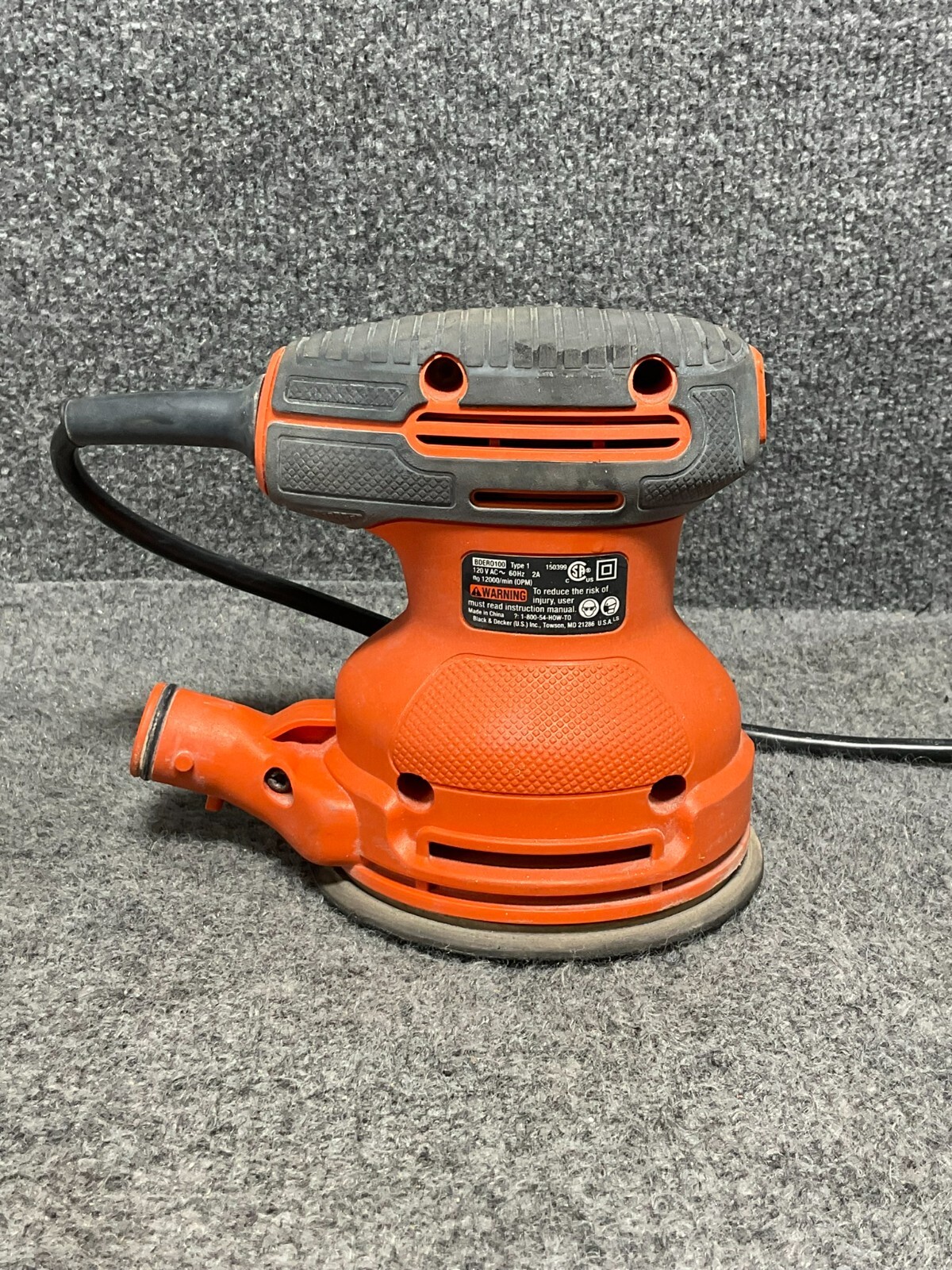 Black & Decker BDERO100 5&Prime; Random Orbit Sander 2.0A Used